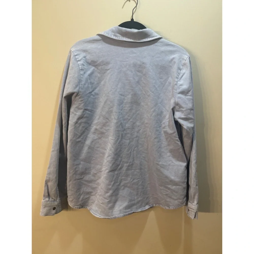 Denim & Co. Button Down Shirt Jacket Long Sleeve Casual Top‎ Medium